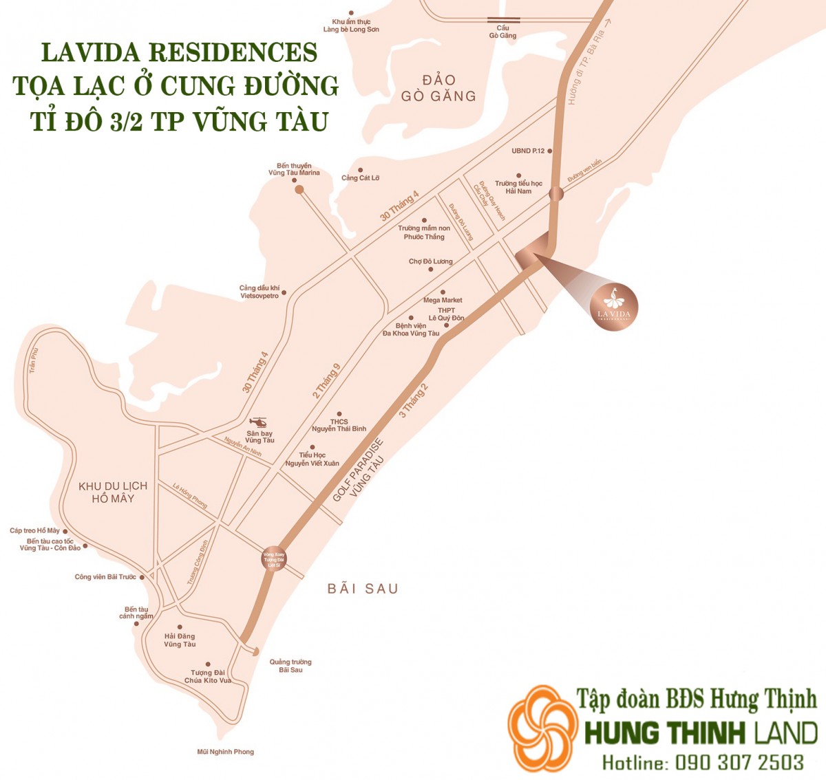 Điểm mạnh về Vị trí La Vida Residences – Khu đô thị Đẳng Cấp Bậc Nhất tại Trung tâm TP. biển Vũng Tàu King Real